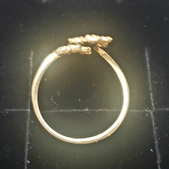 18K Solid Yellow Gold Flower Open Ring - Picture 7 of 10
